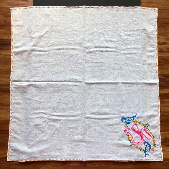 VTG Cross Stitched Embroidered Flour Sack Kitchen Tea Towel w Bluebirds - Picture 2 of 4